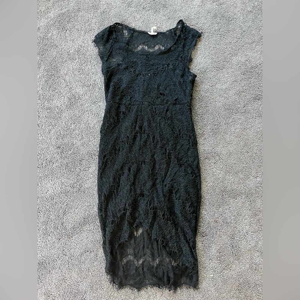 Free people intimates black lace dress